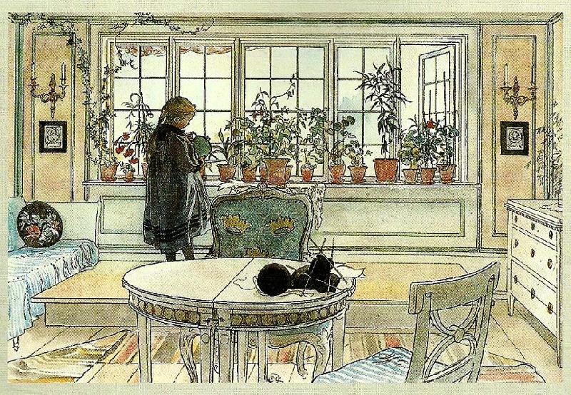 Carl Larsson blomsterfonstret oil painting picture
